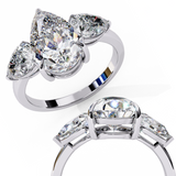 14k IGI certified pear ring with E-F color VVS-VS clarity diamonds 28