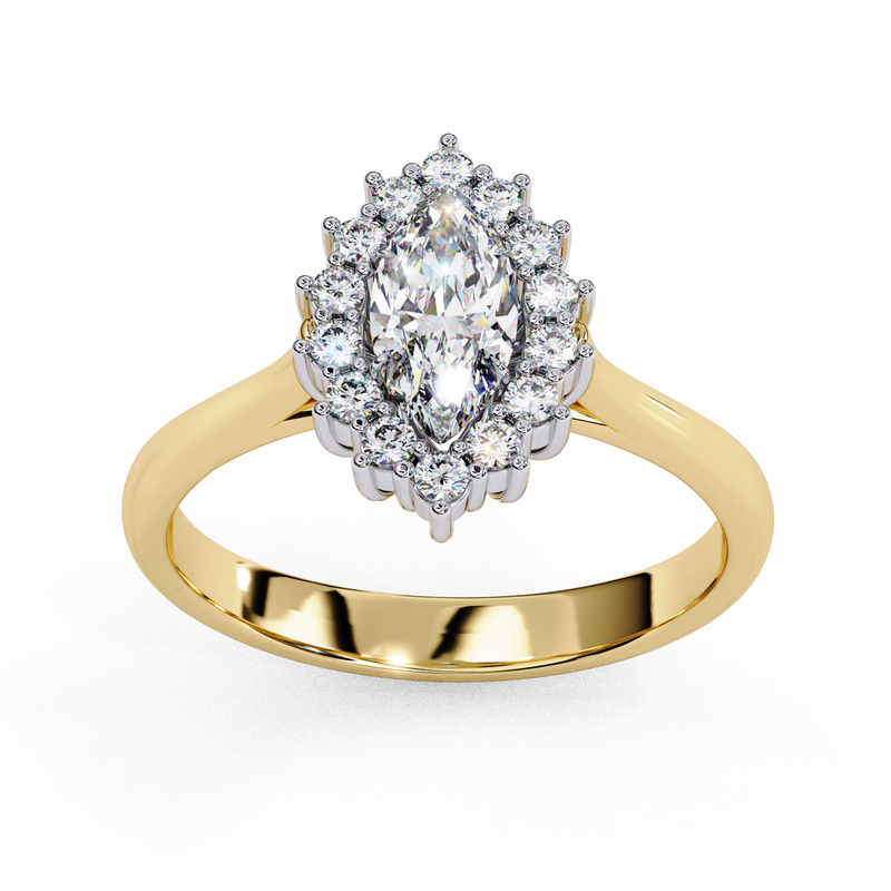 14k IGI certified marquise ring with E-F color VVS-VS clarity diamonds 29