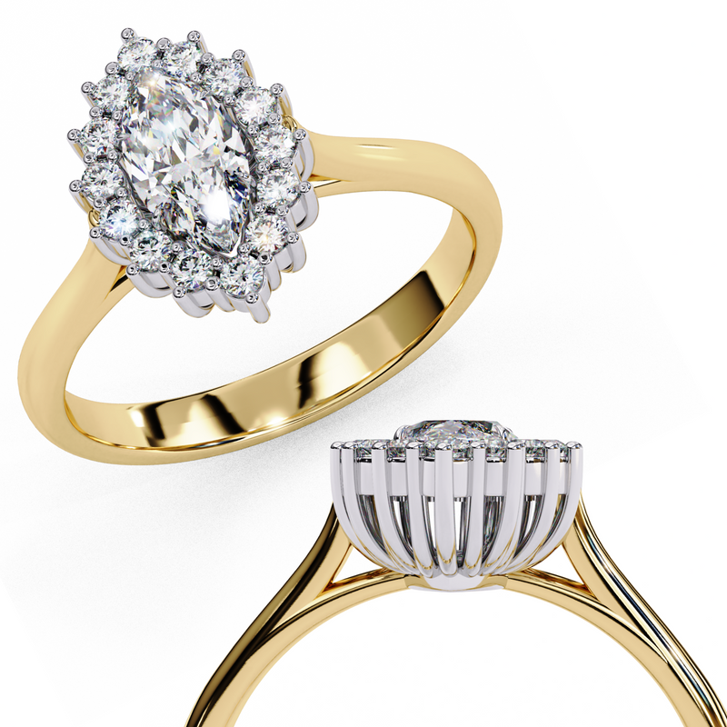 14k IGI certified marquise ring with E-F color VVS-VS clarity diamonds 29