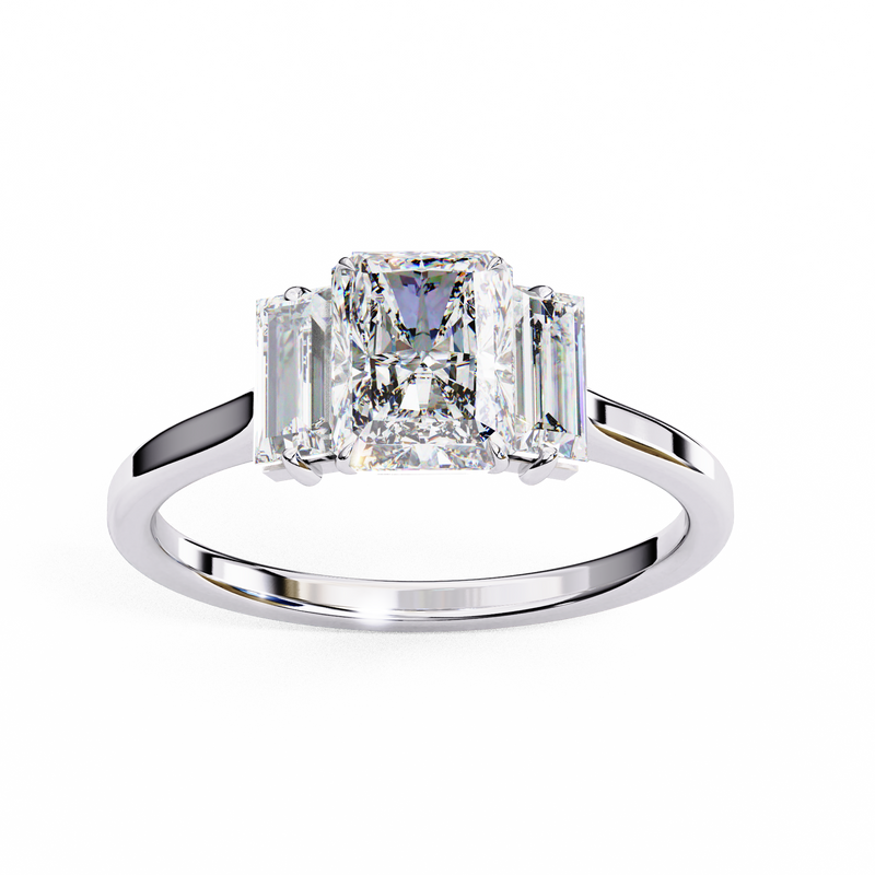 14k IGI certified radiant ring with E-F color VVS-VS clarity diamonds 32