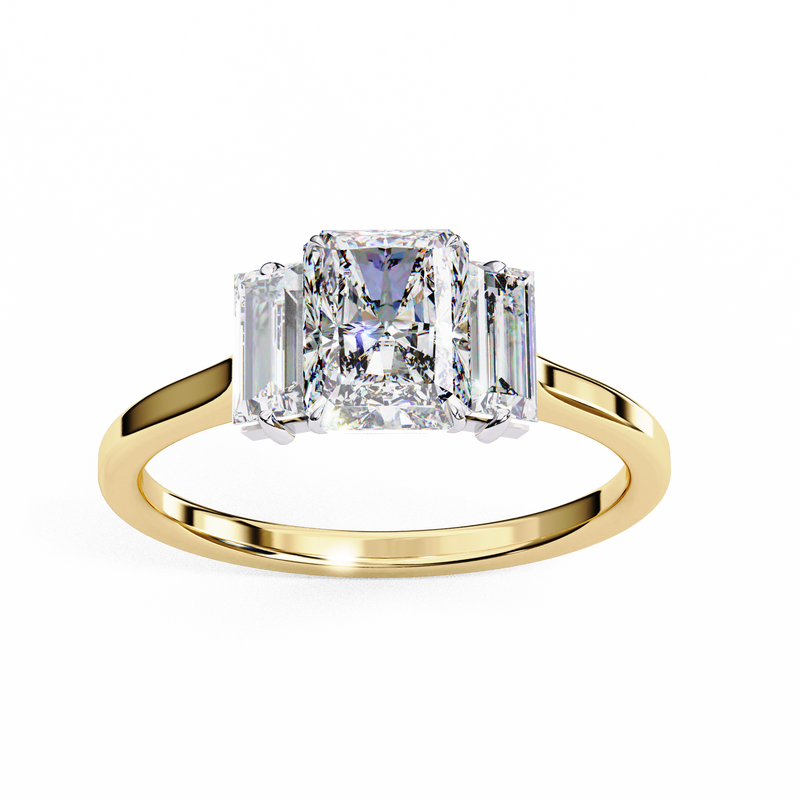 14k IGI certified radiant ring with E-F color VVS-VS clarity diamonds 32