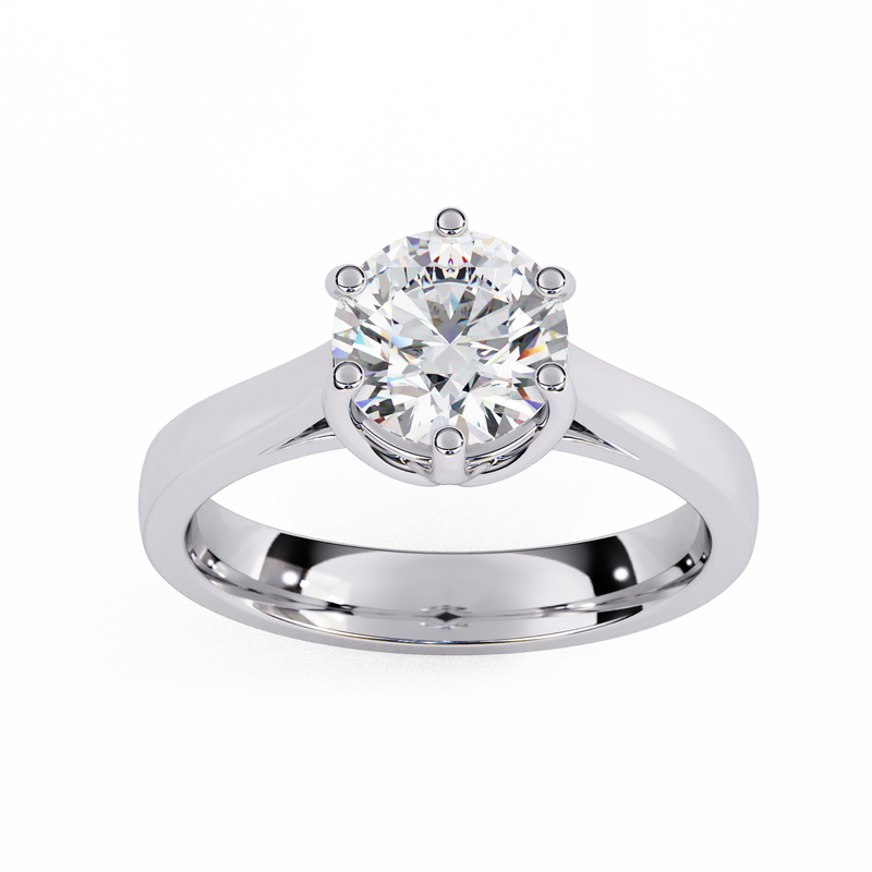 14k IGI certified round ring with E-F color VVS-VS clarity diamonds 33