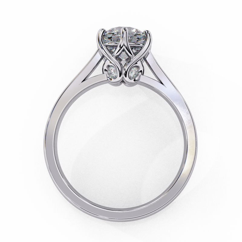 14k IGI certified round ring with E-F color VVS-VS clarity diamonds 33