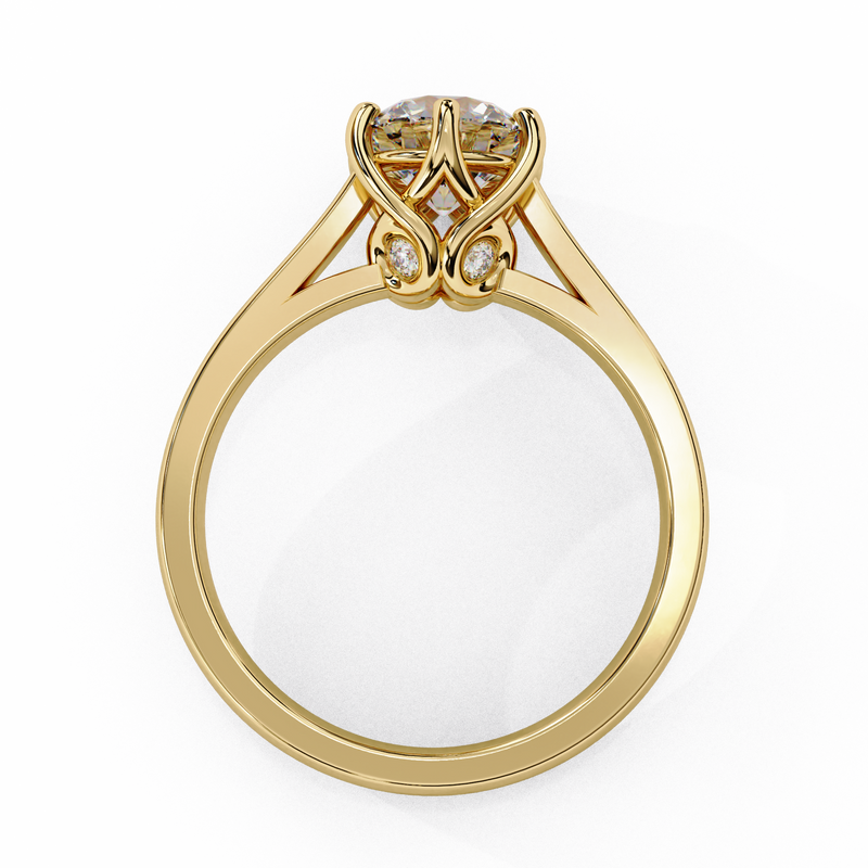 14k IGI certified round ring with E-F color VVS-VS clarity diamonds 33