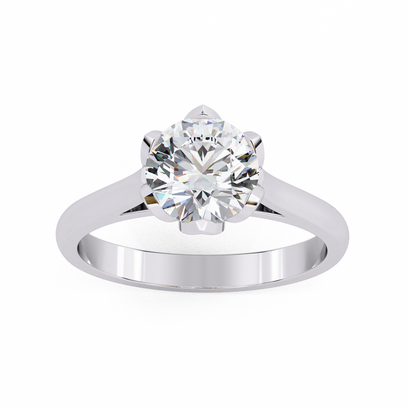 14k IGI certified round ring with E-F color VVS-VS clarity diamonds 34