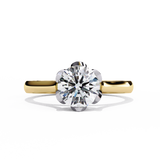 14k IGI certified round ring with E-F color VVS-VS clarity diamonds 34