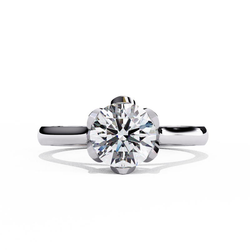 14k IGI certified round ring with E-F color VVS-VS clarity diamonds 34