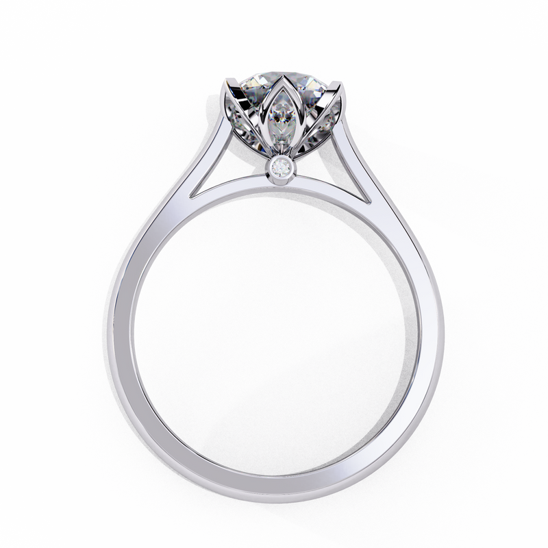 14k IGI certified round ring with E-F color VVS-VS clarity diamonds 34