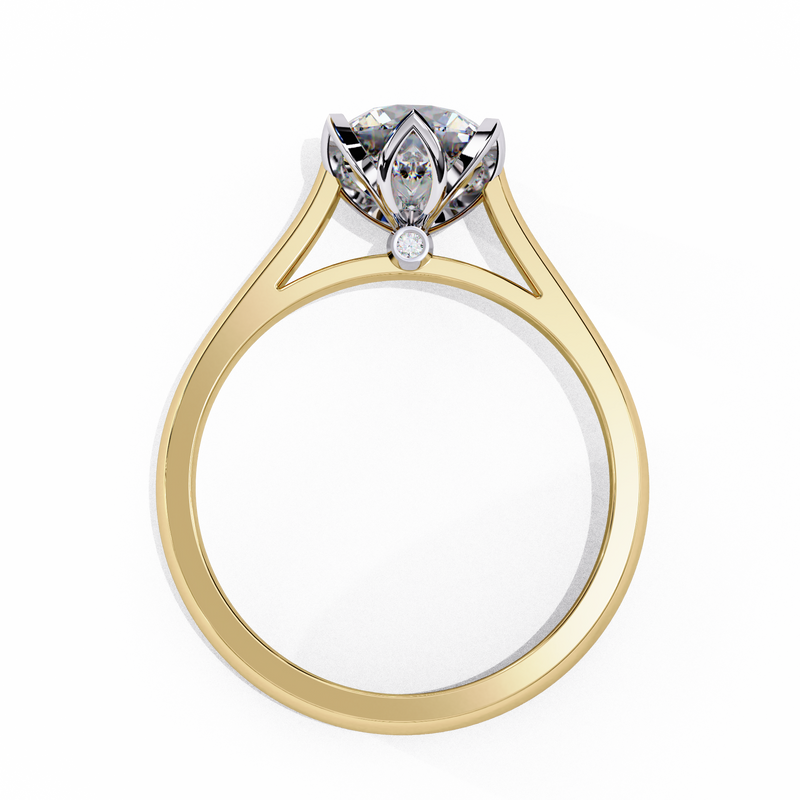 14k IGI certified round ring with E-F color VVS-VS clarity diamonds 34