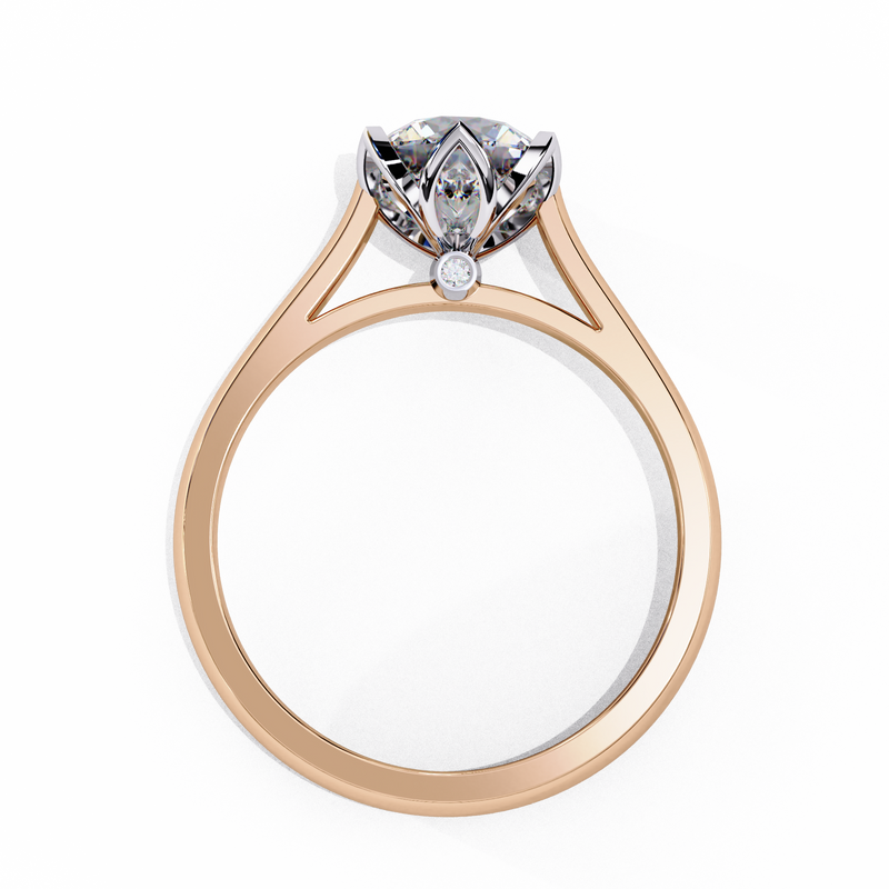 14k IGI certified round ring with E-F color VVS-VS clarity diamonds 34