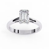 14K Lab Grown Diamond Emerald Cut Solitaire Engagement Ring with E-F Color VVS-VS Clarity Diamond