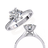 14k IGI certified round ring with E-F color VVS-VS clarity diamonds 38