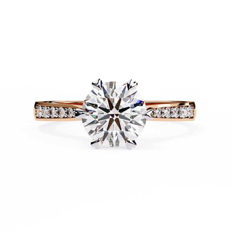 14k IGI certified round ring with E-F color VVS-VS clarity diamonds 38
