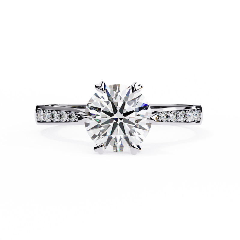 14k IGI certified round ring with E-F color VVS-VS clarity diamonds 38