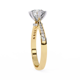 14k IGI certified round ring with E-F color VVS-VS clarity diamonds 38