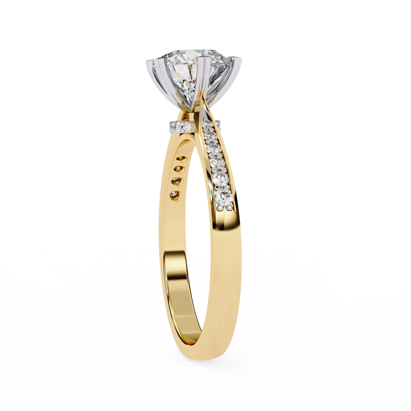 14k IGI certified round ring with E-F color VVS-VS clarity diamonds 38