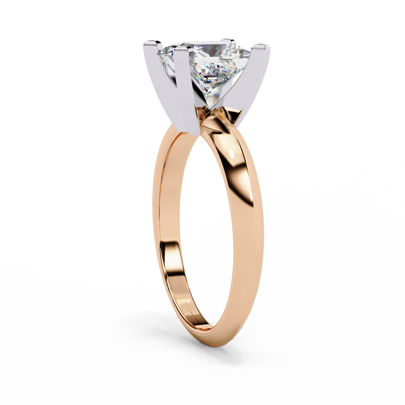 14k IGI certified princess ring with E-F color VVS-VS clarity diamonds 39
