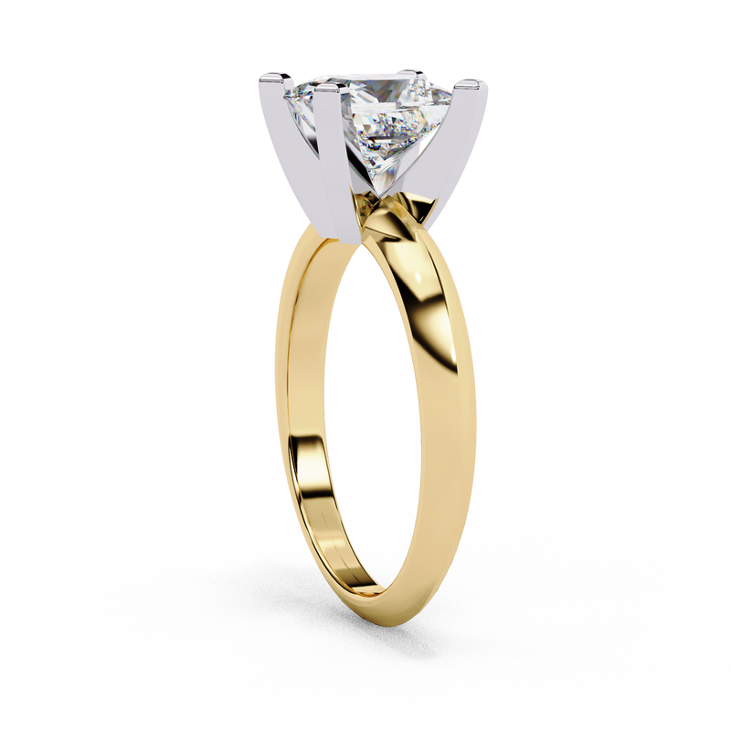 14k IGI certified princess ring with E-F color VVS-VS clarity diamonds 39