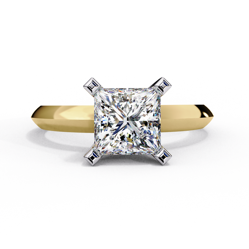 14k IGI certified princess ring with E-F color VVS-VS clarity diamonds 39