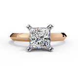 14k IGI certified princess ring with E-F color VVS-VS clarity diamonds 39