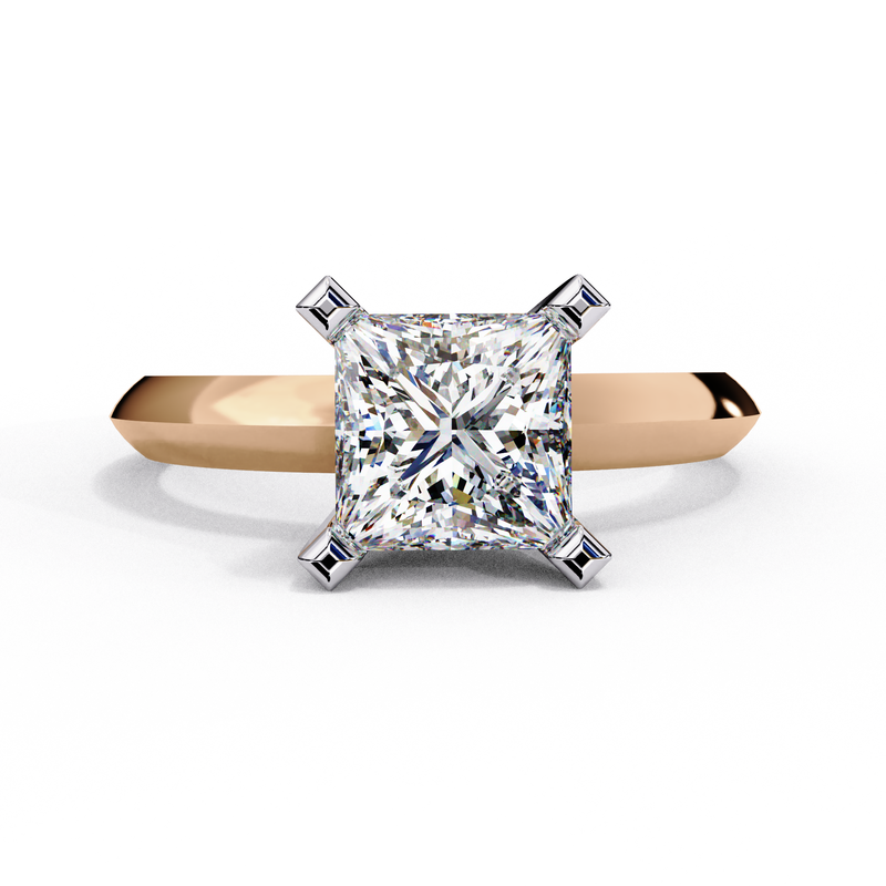 14k IGI certified princess ring with E-F color VVS-VS clarity diamonds 39