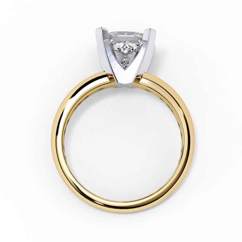 14k IGI certified princess ring with E-F color VVS-VS clarity diamonds 39