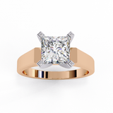 14k IGI certified princess ring with E-F color VVS-VS clarity diamonds 40