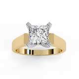 14k IGI certified princess ring with E-F color VVS-VS clarity diamonds 40