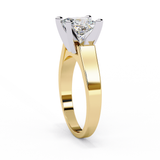 14k IGI certified princess ring with E-F color VVS-VS clarity diamonds 40