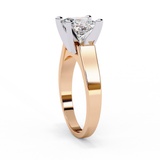 14k IGI certified princess ring with E-F color VVS-VS clarity diamonds 40
