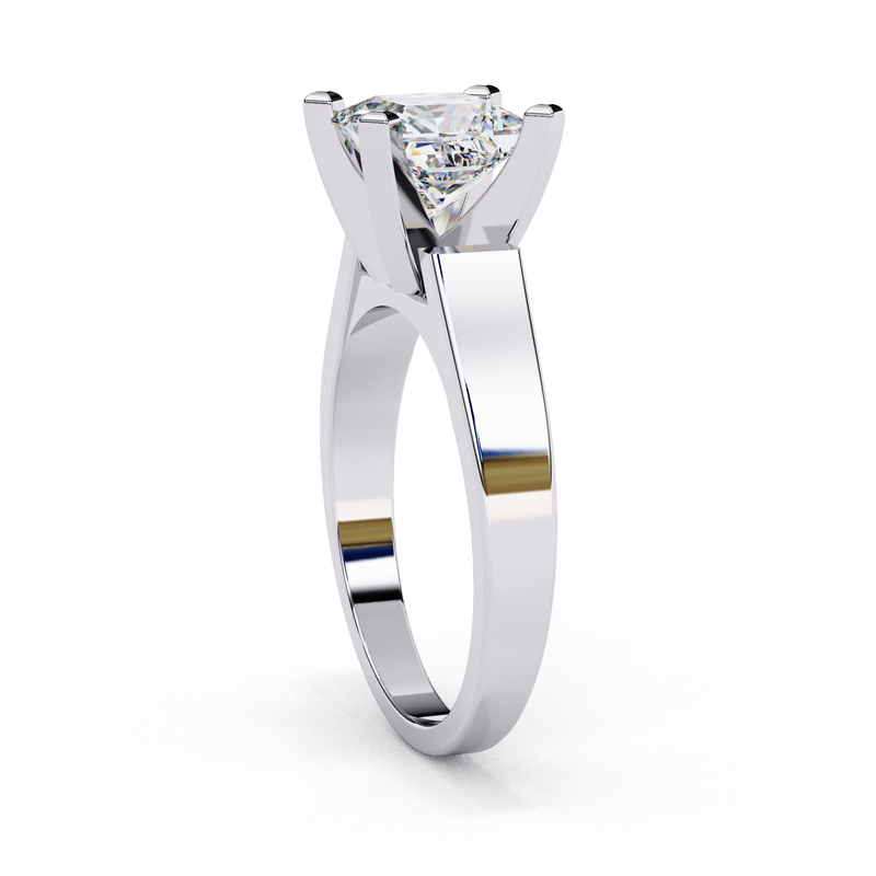 14k IGI certified princess ring with E-F color VVS-VS clarity diamonds 40