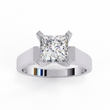 14k IGI certified princess ring with E-F color VVS-VS clarity diamonds 40