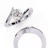 14k IGI certified round ring with E-F color VVS-VS clarity diamonds 41