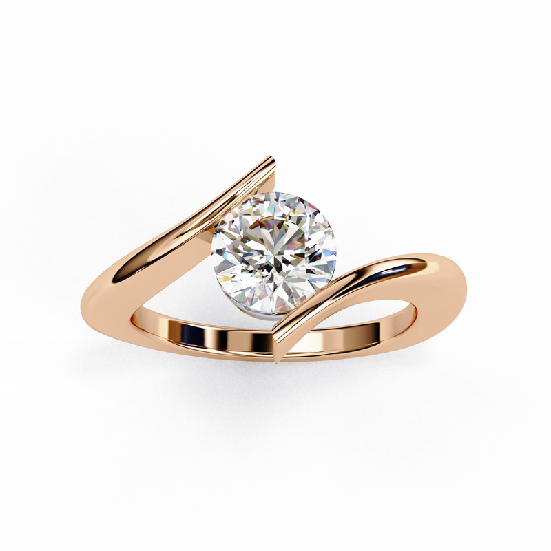14k IGI certified round ring with E-F color VVS-VS clarity diamonds 41