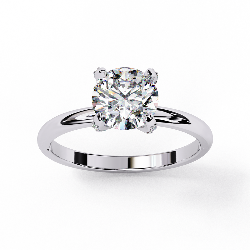 14k IGI certified round ring with E-F color VVS-VS clarity diamonds 42