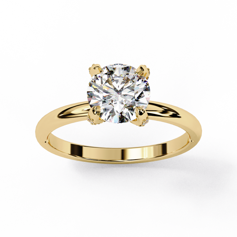 14k IGI certified round ring with E-F color VVS-VS clarity diamonds 42