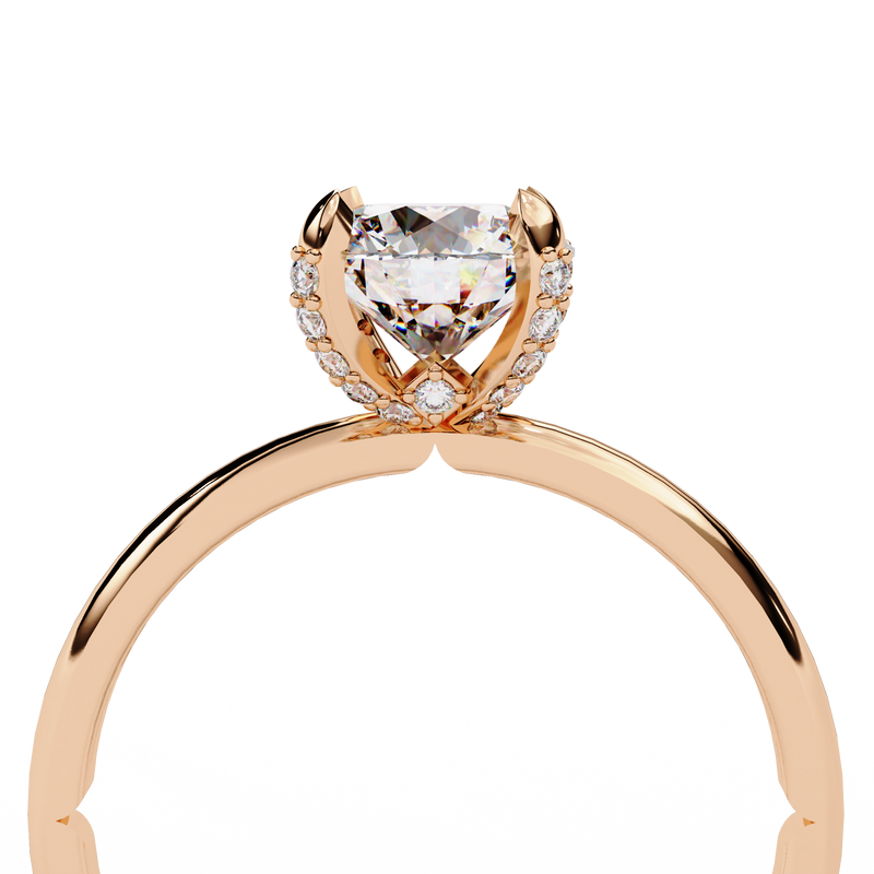 14k IGI certified round ring with E-F color VVS-VS clarity diamonds 42