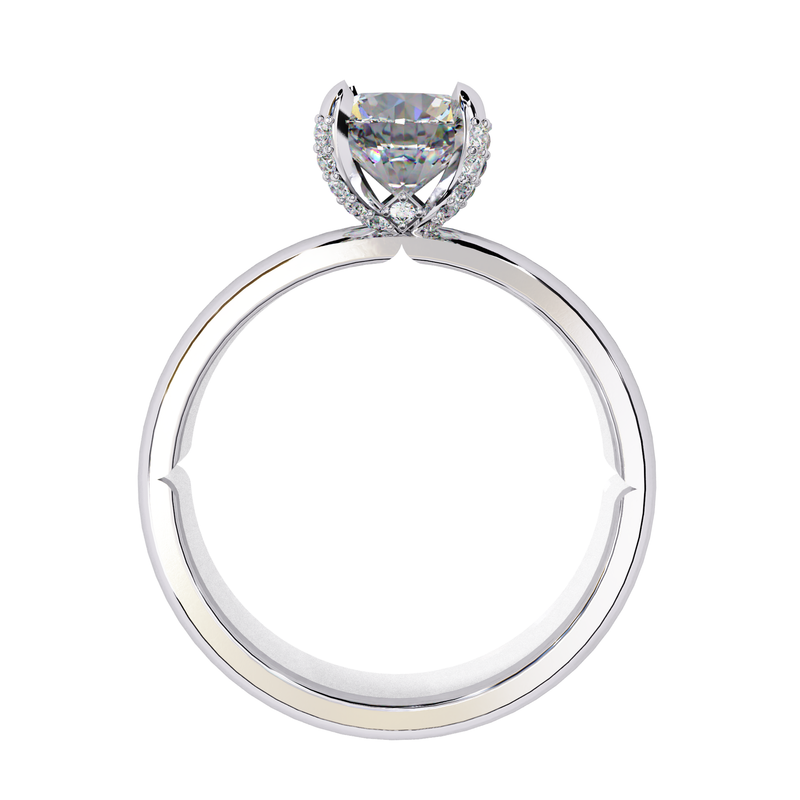 14k IGI certified round ring with E-F color VVS-VS clarity diamonds 42