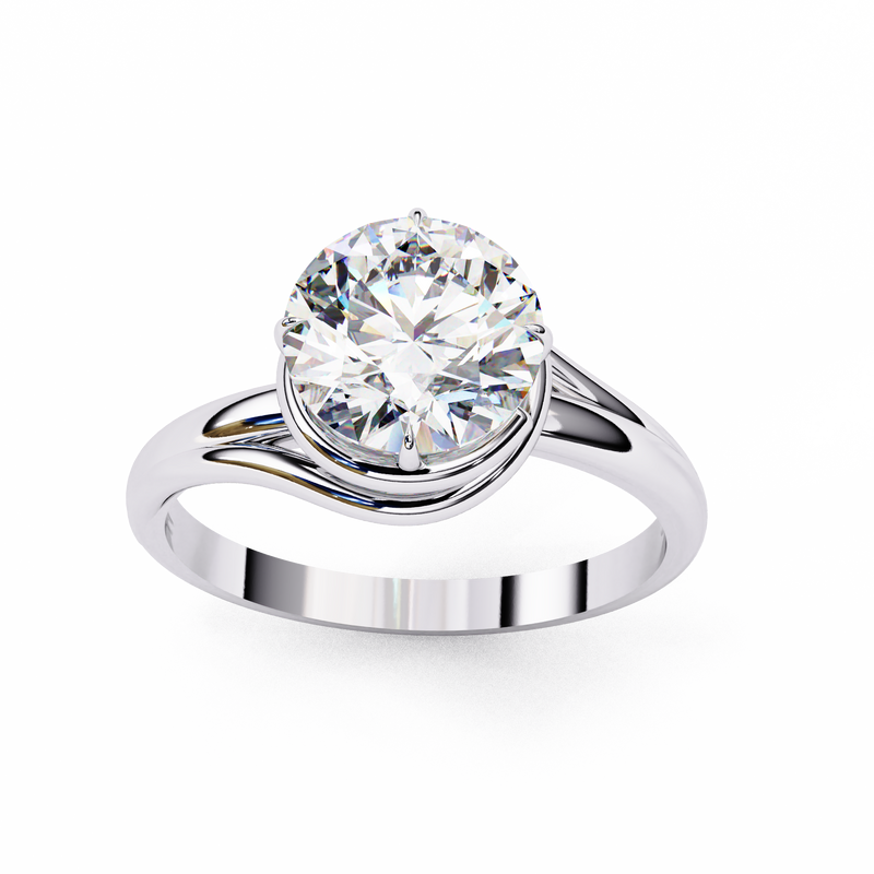 14k IGI certified round ring with E-F color VVS-VS clarity diamonds 44