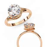 14k IGI certified round ring with E-F color VVS-VS clarity diamonds 44