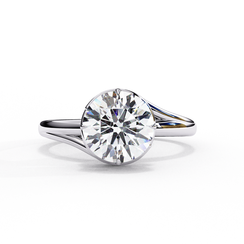 14k IGI certified round ring with E-F color VVS-VS clarity diamonds 44