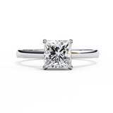 14k IGI certified princess ring with E-F color VVS-VS clarity diamonds 45
