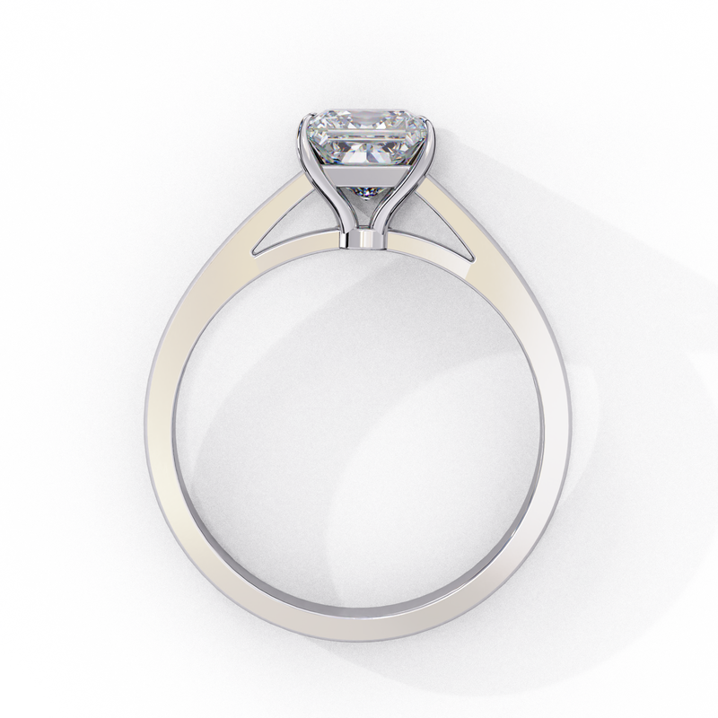 14k IGI certified princess ring with E-F color VVS-VS clarity diamonds 45