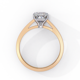 14k IGI certified princess ring with E-F color VVS-VS clarity diamonds 45