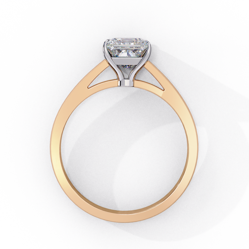 14k IGI certified princess ring with E-F color VVS-VS clarity diamonds 45
