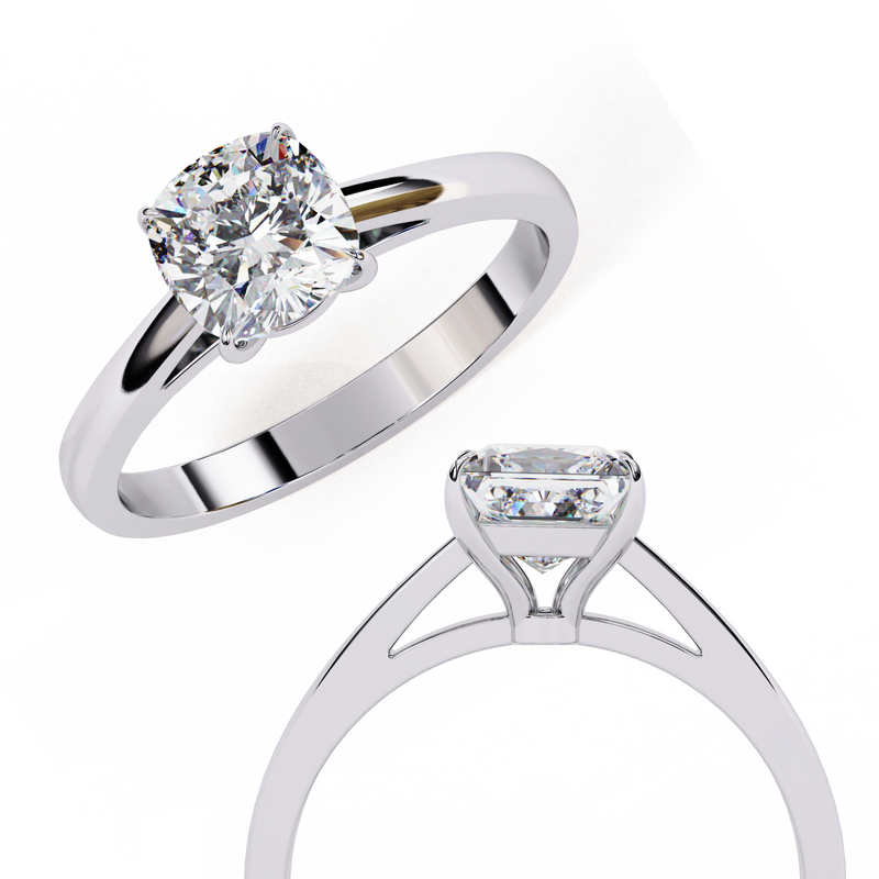 14k IGI certified cushion ring with E-F color VVS-VS clarity diamonds 46