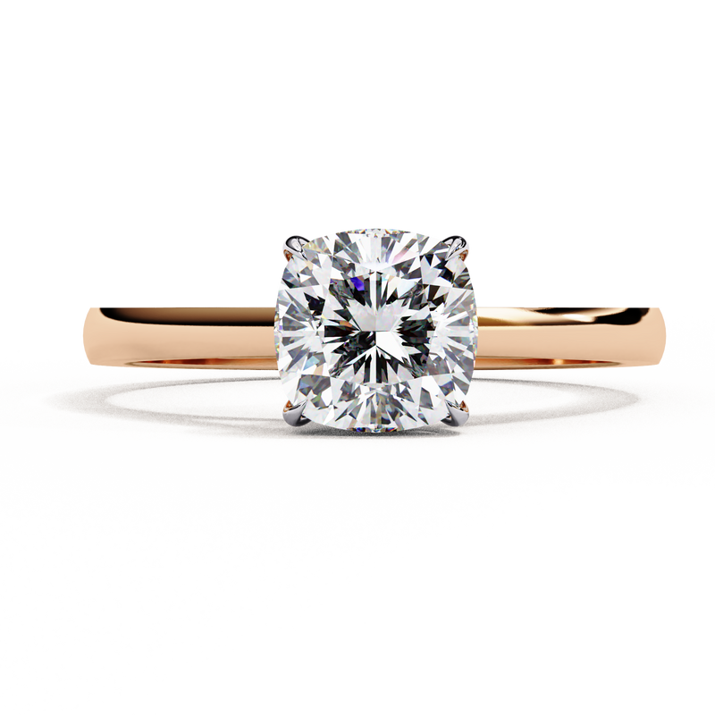 14k IGI certified cushion ring with E-F color VVS-VS clarity diamonds 46
