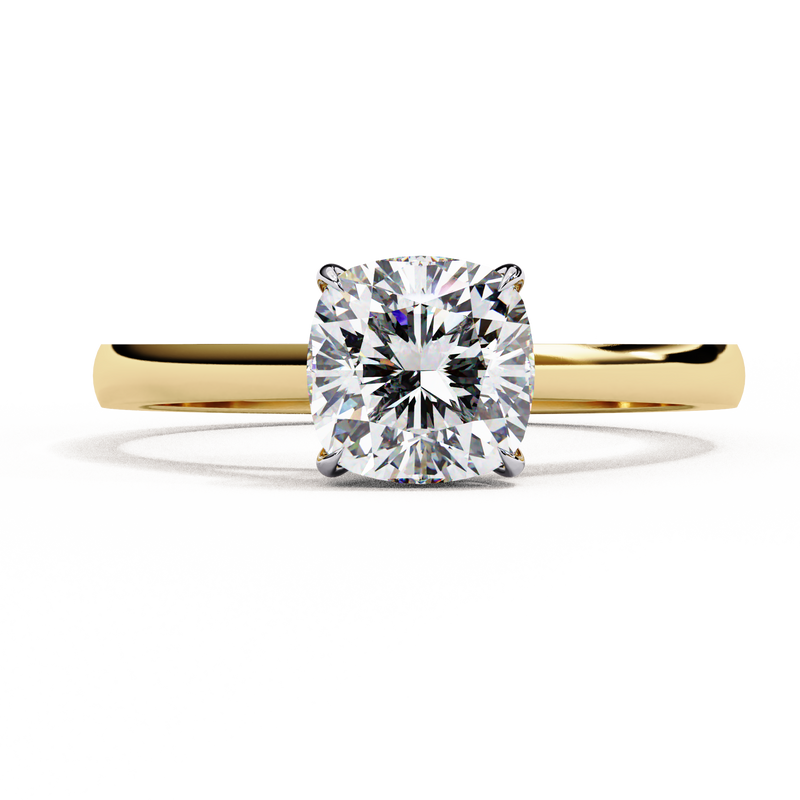 14k IGI certified cushion ring with E-F color VVS-VS clarity diamonds 46