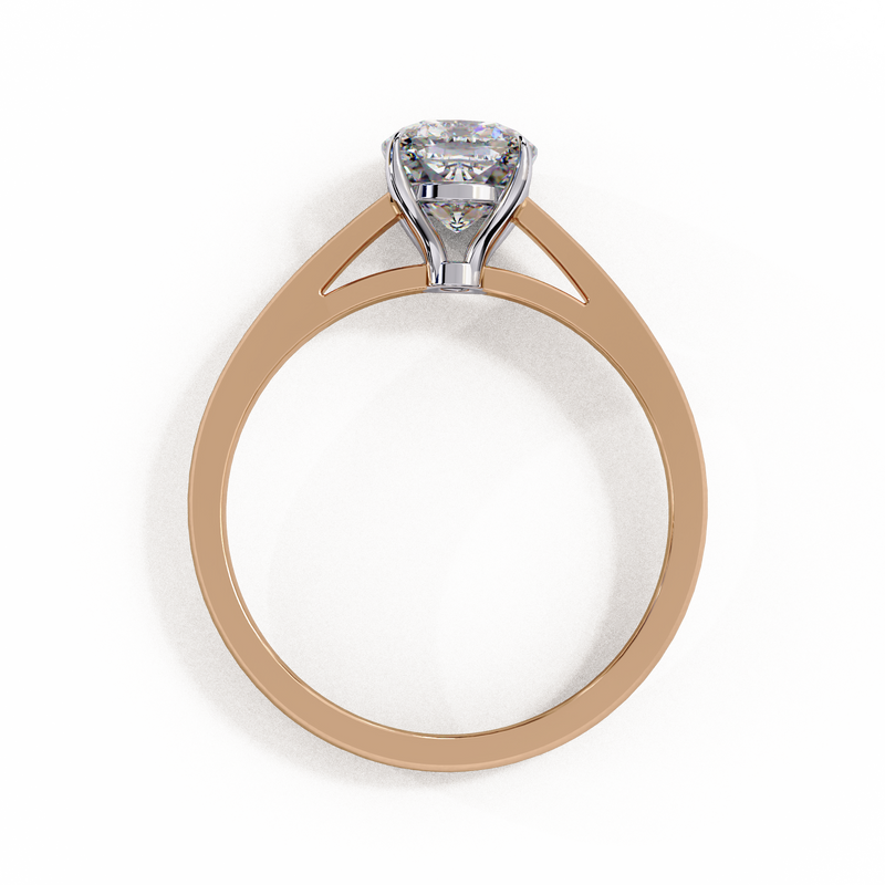 14K Lab Grown Diamond Cushion Solitaire Engagement Ring, E-F Color, VVS-VS Clarity