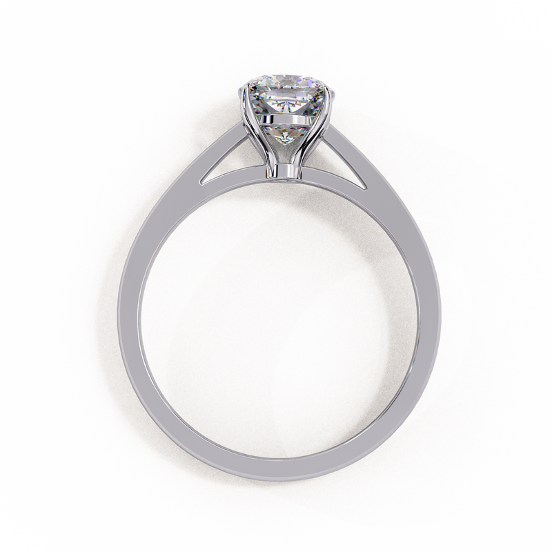 14K Lab Grown Diamond Cushion Solitaire Engagement Ring, E-F Color, VVS-VS Clarity